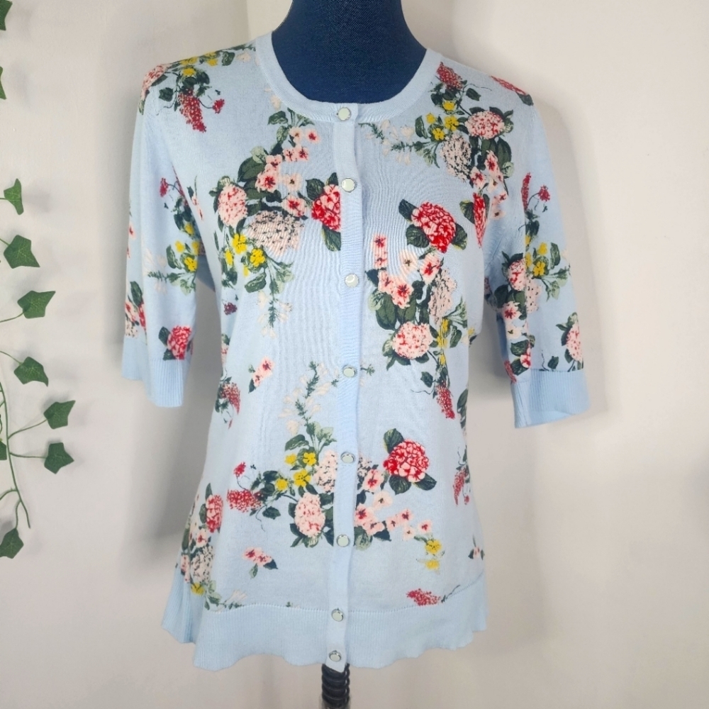 New York & Co Floral Button Down Cardigan Sweater